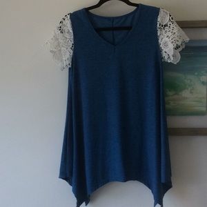 CROCHET SLEEVE flare tunic